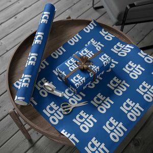 Ice Out Wrapping Paper Roll Abolish Ice Protest Statement TS11 Blue Print Your Wear