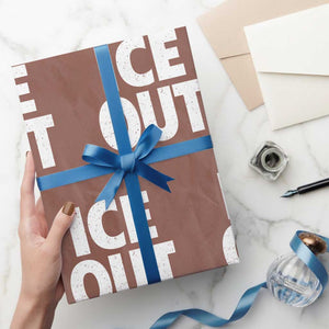 Ice Out Wrapping Paper Roll Abolish Ice Protest Statement TS11 Mocha Print Your Wear
