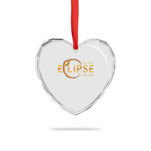 Iceland Eclipse 2026 Heart Crystal Glass Ornament August 12 26 Solar Eclipse Totality TS11 Print Your Wear