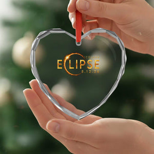 Iceland Eclipse 2026 Heart Crystal Glass Ornament August 12 26 Solar Eclipse Totality TS11 Print Your Wear