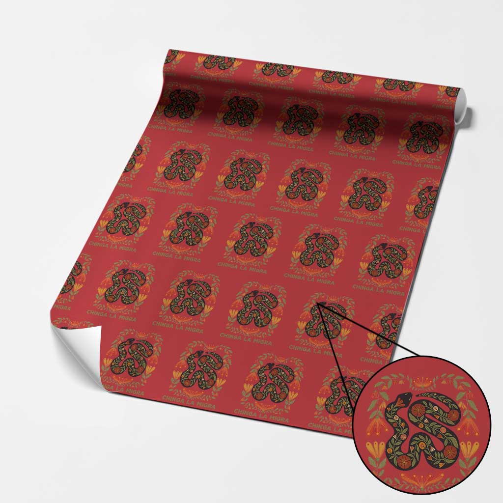 Immigrant Rights Wrapping Paper Roll Chinga La Migra TS10 Red Print Your Wear