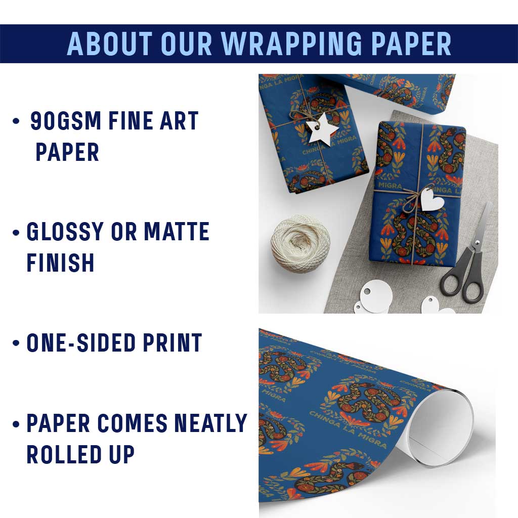 Immigrant Rights Wrapping Paper Roll Chinga La Migra TS10 Print Your Wear