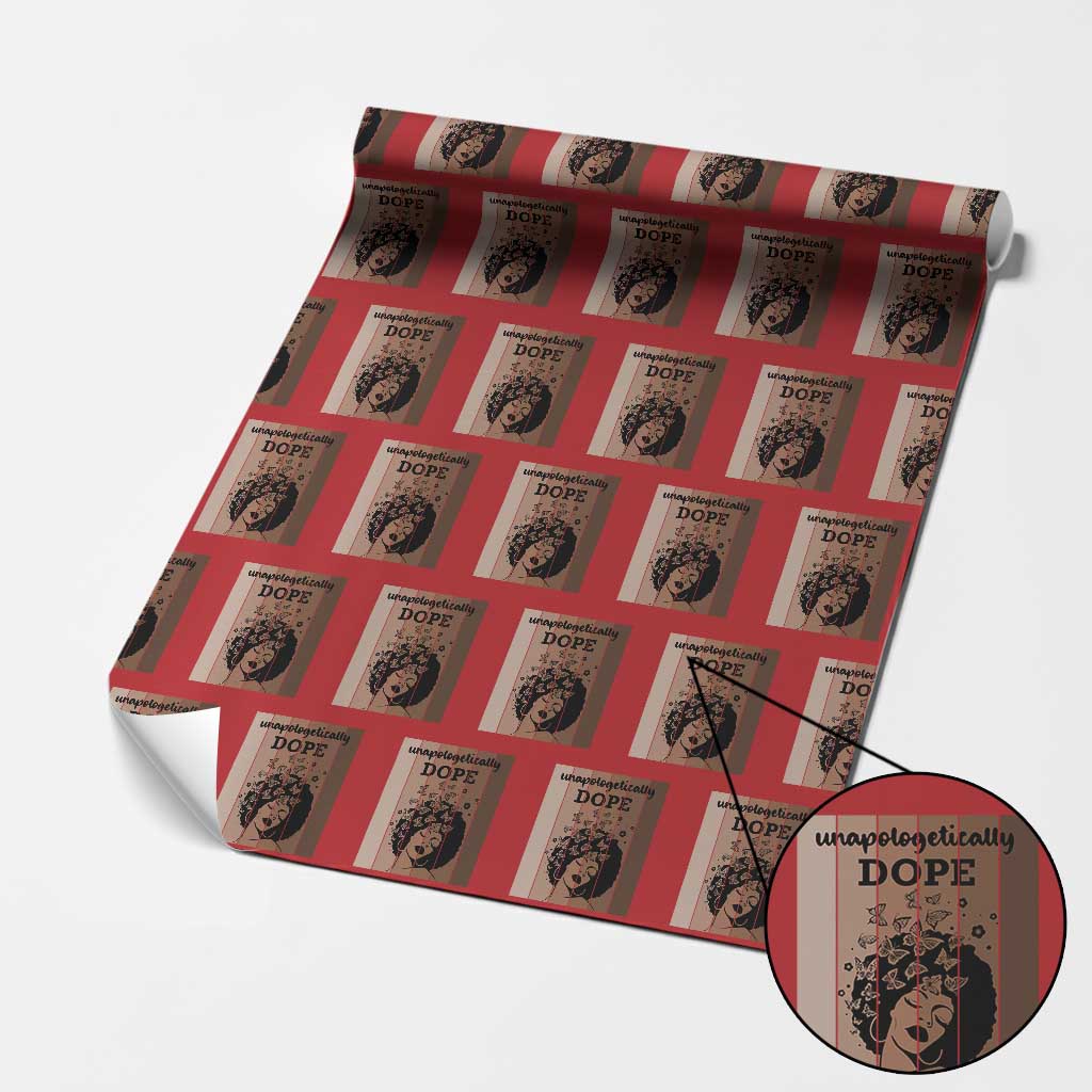 Inspirational Black Women Gift Wrapping Paper Roll Unapologetically Dope TS12 Red Print Your Wear