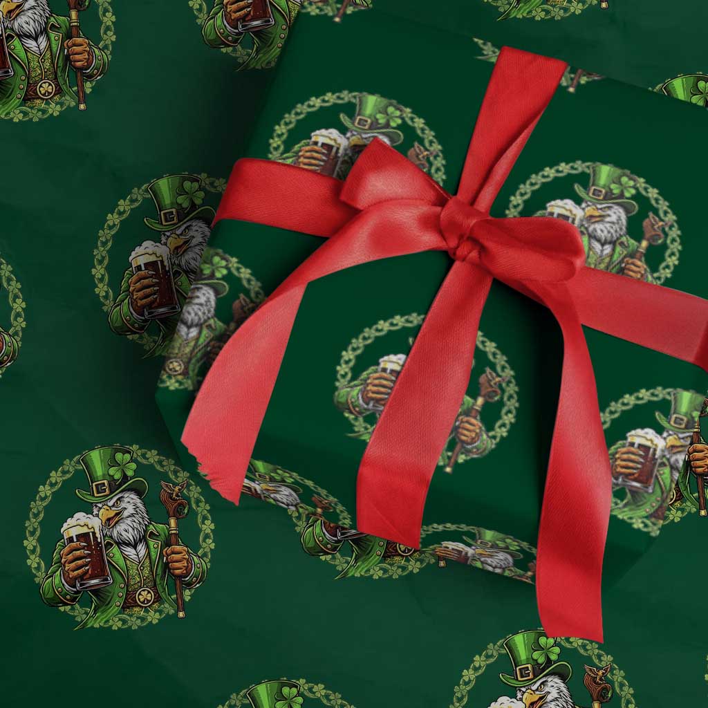 Irish Patriotic Eagle Leprechaun Wrapping Paper Roll St Patricks Day Gift TS12 Green Print Your Wear