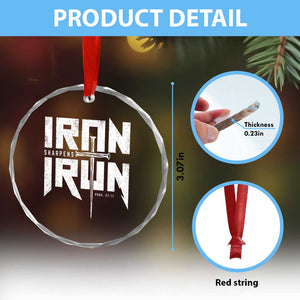 Iron Sharpens Iron Crystal Glass Ornament Christian Bible Scripture Gym Workout TS11 Print Your Wear