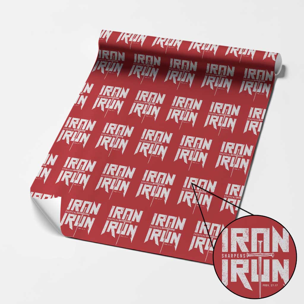 Iron Sharpens Iron Wrapping Paper Roll Christian Bible Scripture Gym Workout TS11 Red Print Your Wear