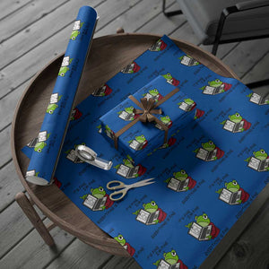 It Is Fine I Am Fine Everything Is Fine Wrapping Paper Roll Attitude Frog TS12 Blue Print Your Wear