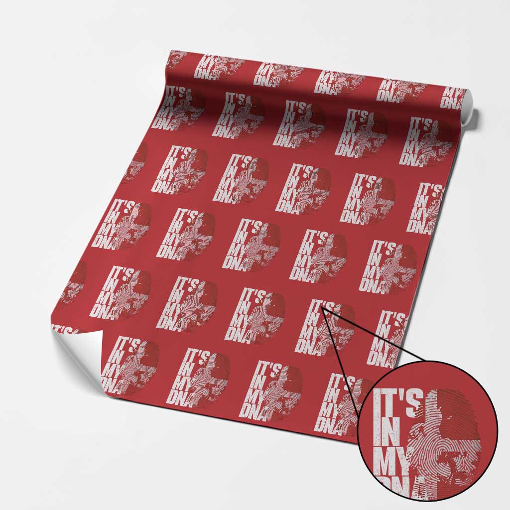 It's in My DNA Wrapping Paper Roll Denmark Map Flag Danish Gift TS14 Red Print Your Wear