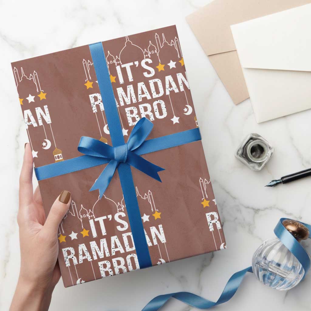 It's Ramadan Bro Wrapping Paper Roll Islamic Fasting Muslim TS02 Mocha Print Your Wear