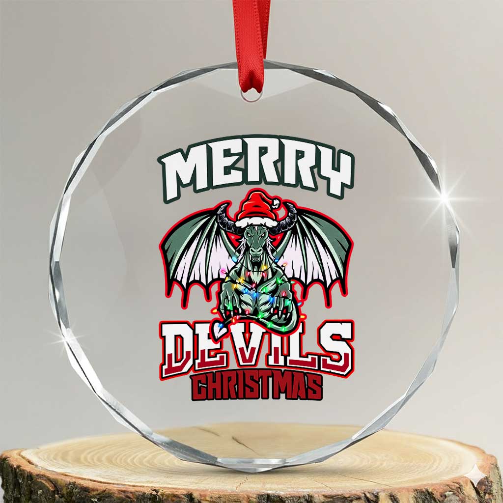 Jersey Devil Crystal Glass Ornament Merry Devils Christmas Cryptid Gift TS12 Transparent Glass 3'' Circle Print Your Wear