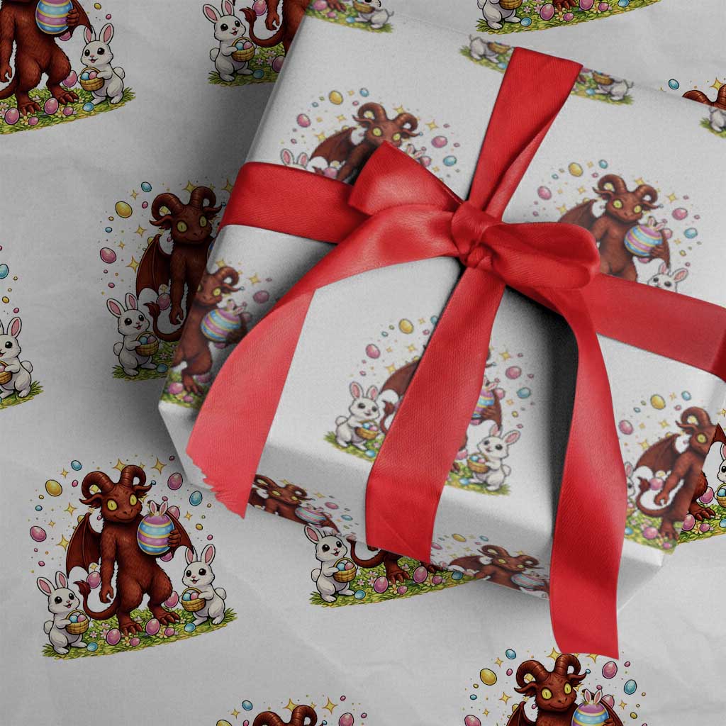 Jersey Devil Easter Egg Hunt Wrapping Paper Roll Funny Pine Barrens Folklore Gift TS12 White Print Your Wear