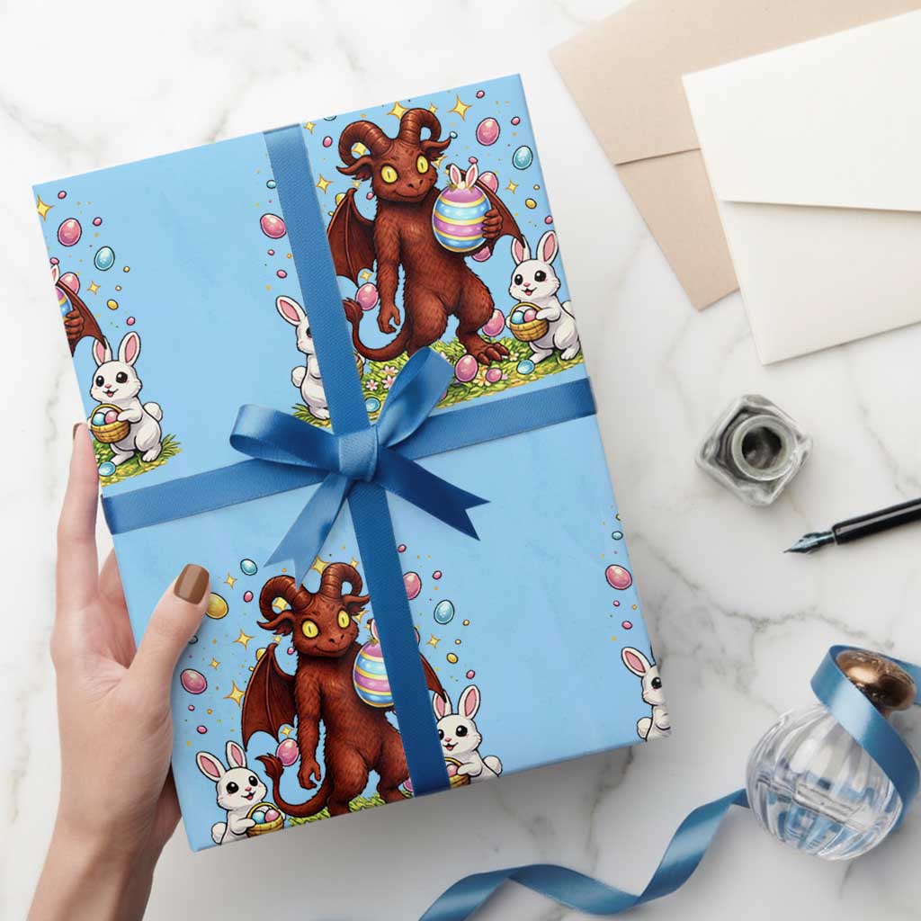 Jersey Devil Easter Egg Hunt Wrapping Paper Roll Funny Pine Barrens Folklore Gift TS12 Light Blue Print Your Wear