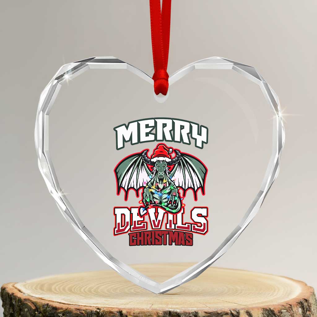 Jersey Devil Heart Crystal Glass Ornament Merry Devils Christmas Cryptid Gift TS12 Transparent Glass 3'' Heart Print Your Wear