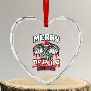 Jersey Devil Heart Crystal Glass Ornament Merry Devils Christmas Cryptid Gift TS12 Transparent Glass 3'' Heart Print Your Wear