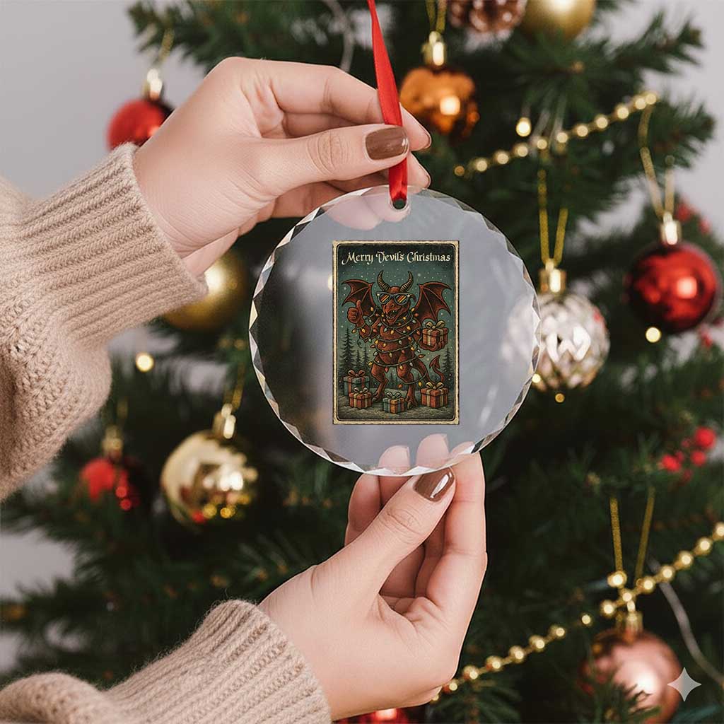 Jersey Devil Merry Devils Christmas Gift Crystal Glass Ornament TS12 Print Your Wear