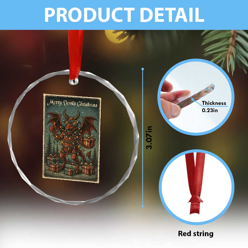 Jersey Devil Merry Devils Christmas Gift Crystal Glass Ornament TS12 Print Your Wear