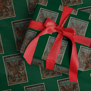 Jersey Devil Merry Devils Xmas Gift Wrapping Paper Roll TS12 Green Print Your Wear