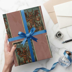 Jersey Devil Merry Devils Xmas Gift Wrapping Paper Roll TS12 Mocha Print Your Wear
