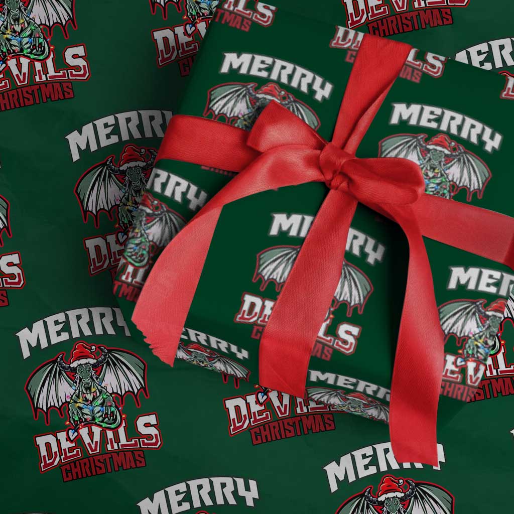 Jersey Devil Wrapping Paper Roll Merry Devils Xmas Cryptid Gift TS12 Green Print Your Wear