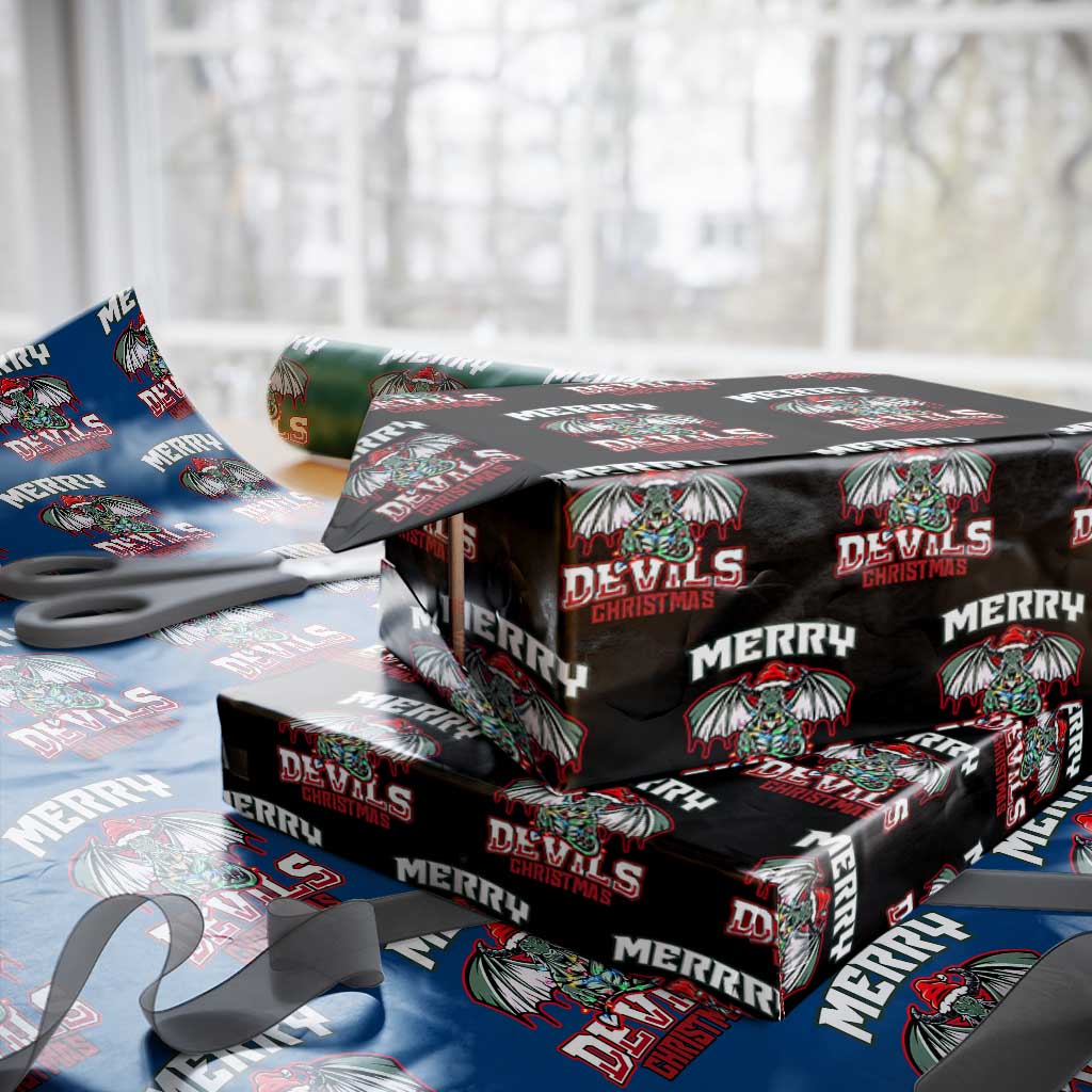 Jersey Devil Wrapping Paper Roll Merry Devils Xmas Cryptid Gift TS12 Black Print Your Wear