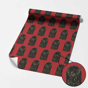 Jersey Devil Wrapping Paper Roll Vintage Weird Creepy Creature Leeds Devil TS10 Red Print Your Wear