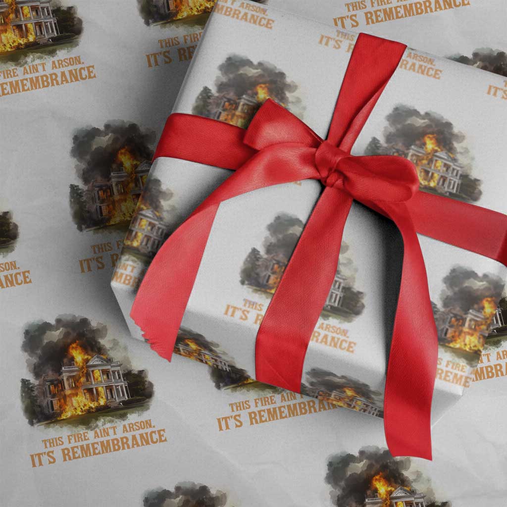 Juneteenth Ancestral Justice Wrapping Paper Roll This Fire Aint Arson It is Remembrance Black History TS02 White Print Your Wear