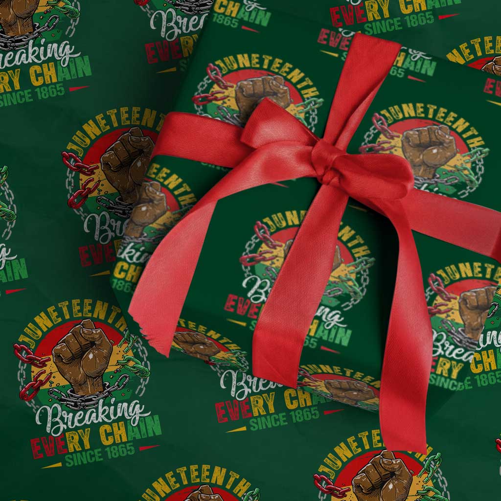 Juneteenth Breaking Every Chain Since 1865 Wrapping Paper Roll Retro Vintage TS10 Green Print Your Wear
