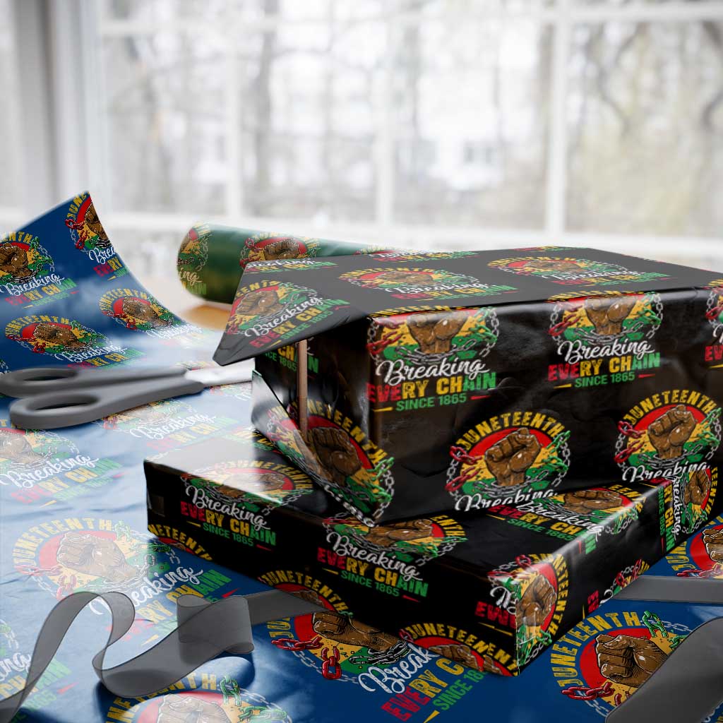 Juneteenth Breaking Every Chain Since 1865 Wrapping Paper Roll Retro Vintage TS10 Black Print Your Wear