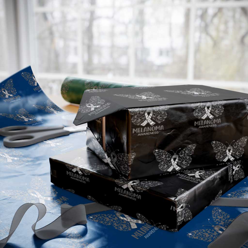 Just Cure It Wrapping Paper Roll Melanoma Warrior Butterfly Support TS12 Black Print Your Wear