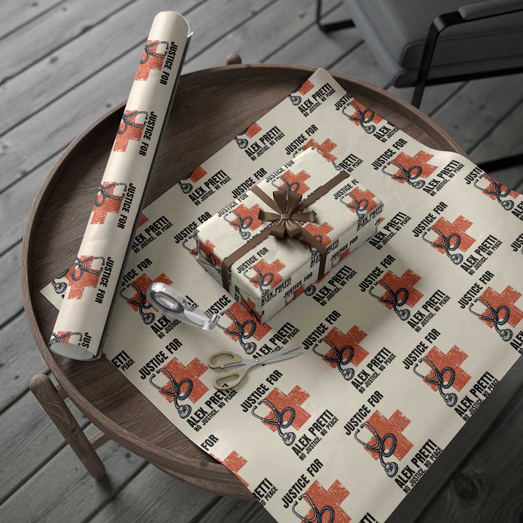 Justice For Alex Pretti Wrapping Paper Roll Minneapolis Support Gift TS12 Beige Print Your Wear