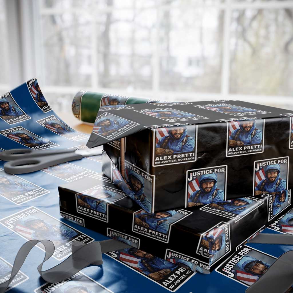 Justice For Alex Pretti Wrapping Paper Roll Minneapolis USA Support Gift TS12 Black Print Your Wear