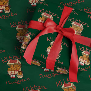Kitten Nuggets Wrapping Paper Roll Funny Cat Lover Gift TS12 Green Print Your Wear