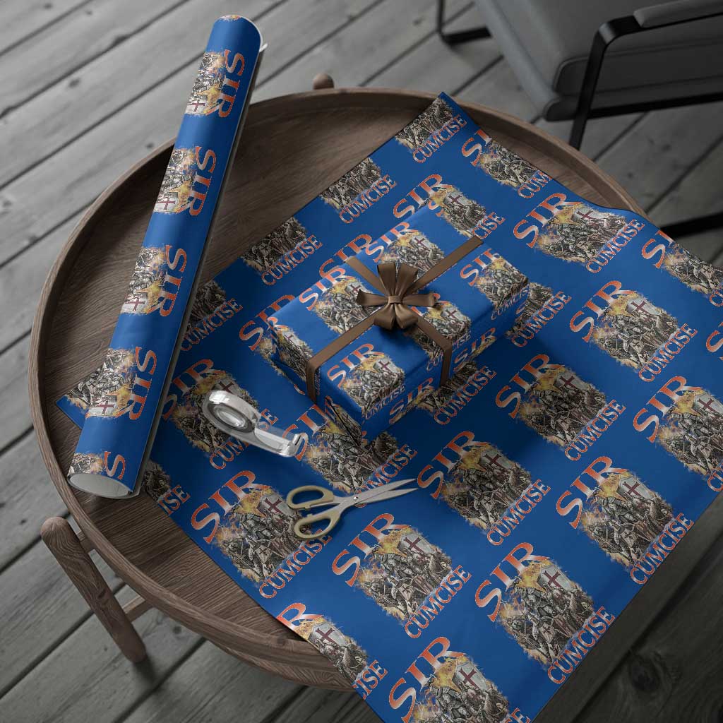 Knight Meme Wrapping Paper Roll Sir Cumcise Funny Bootleg Graphic TS10 Blue Print Your Wear