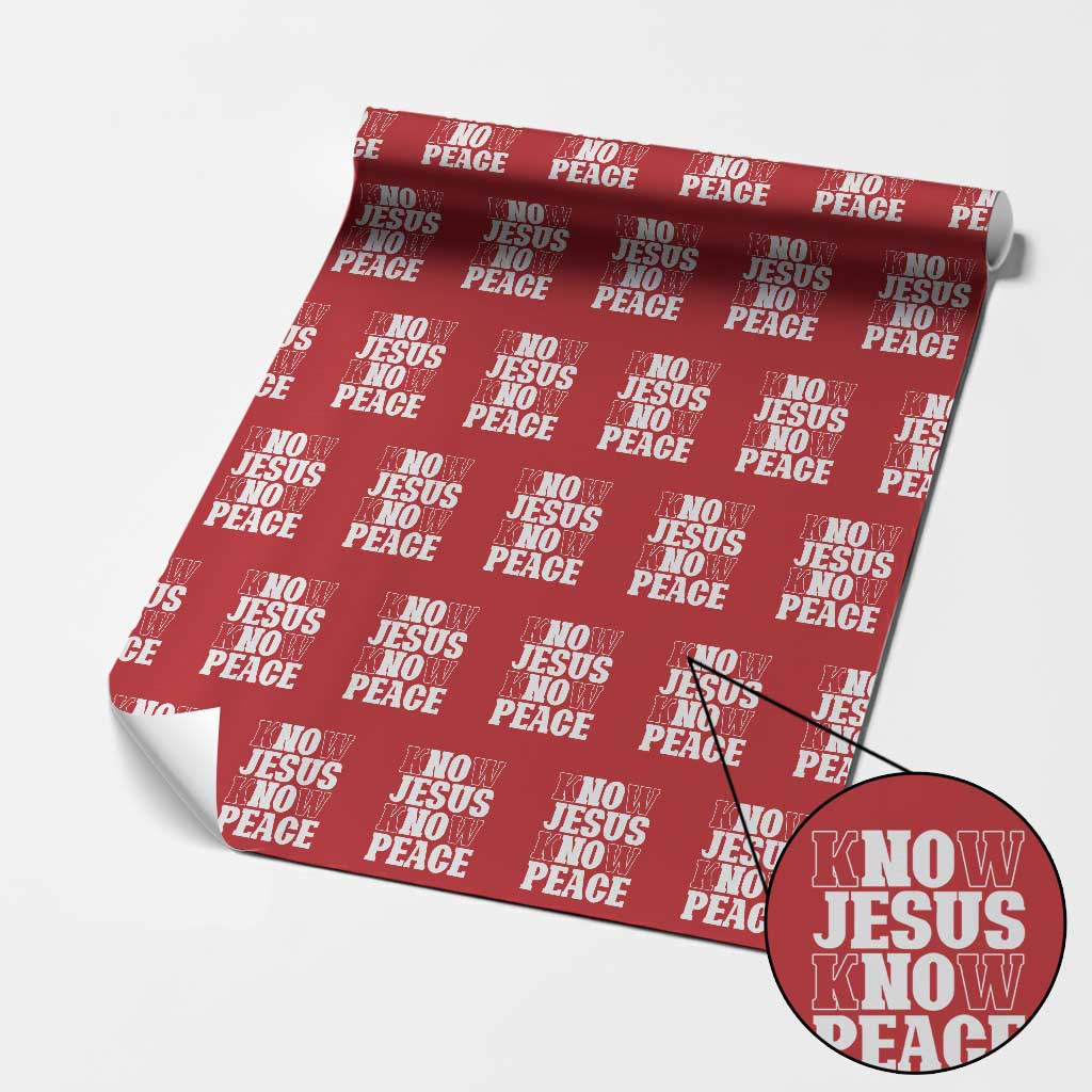 Know Jesus Know Peace Wrapping Paper Roll No Jesus No Peace TS02 Red Print Your Wear