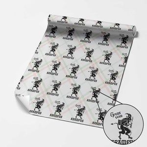 Krampus Wrapping Paper Roll Gruss Vom Greetings TS02 Christmas Plaid Print Your Wear