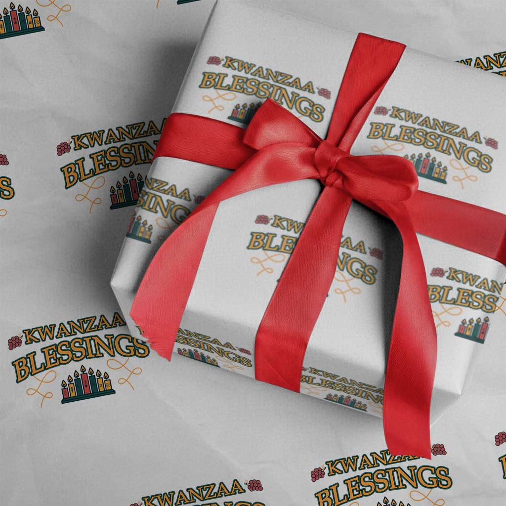 Kwanzaa Blessings Wrapping Paper Roll African Heritage Celebration Gift TS12 White Print Your Wear