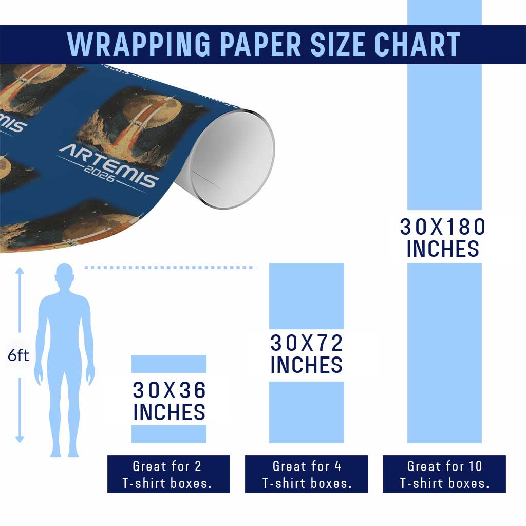 Launch To The Moon Mission Wrapping Paper Roll TS10 Print Your Wear