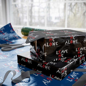 Leave me Alone Emo Wrapping Paper Roll Aesthetic Goth Scene Alternative Music TS10 Black Print Your Wear