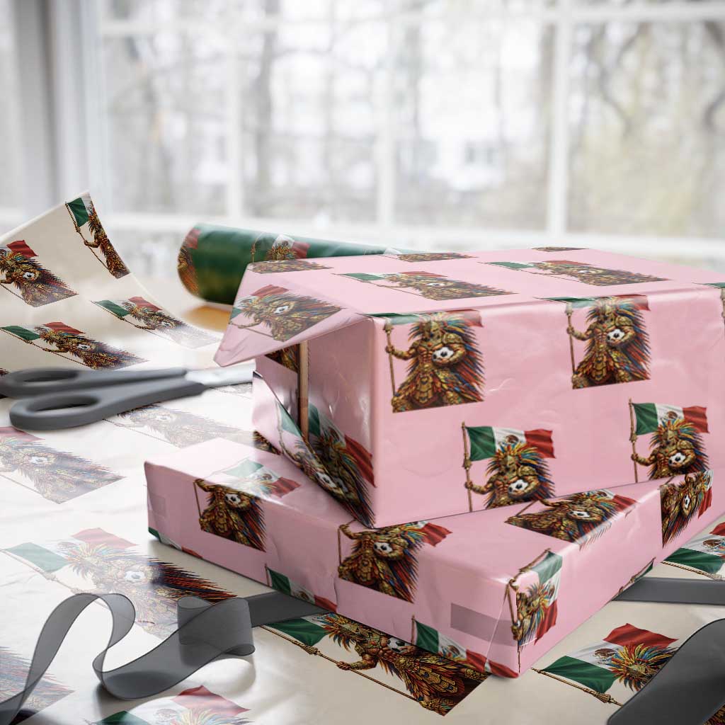 Legendary Mexican Soccer Warrior Pride Wrapping Paper Roll TS12 Light Pink Print Your Wear
