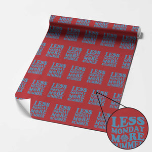 Less Monday More Summer Wrapping Paper Roll Retro Beach Seashell Graphic TS12 Red Print Your Wear