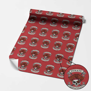 Let The Pirate Shenanigans Begin Wrapping Paper Roll Funny Crossbones Freebooter TS11 Red Print Your Wear