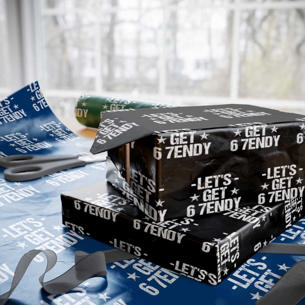 Lets Get Sendy 67 Six Seven Meme Alpha Slang Wrapping Paper Roll TS11 Black Print Your Wear