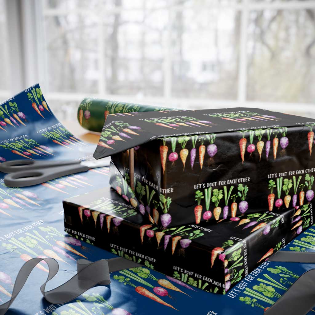 Let's Roots For Each Other Vegetable Wrapping Paper Roll Motivational TS10 Black Print Your Wear