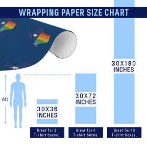 LGBTQ Texas State Flag Wrapping Paper Roll TS10 Print Your Wear