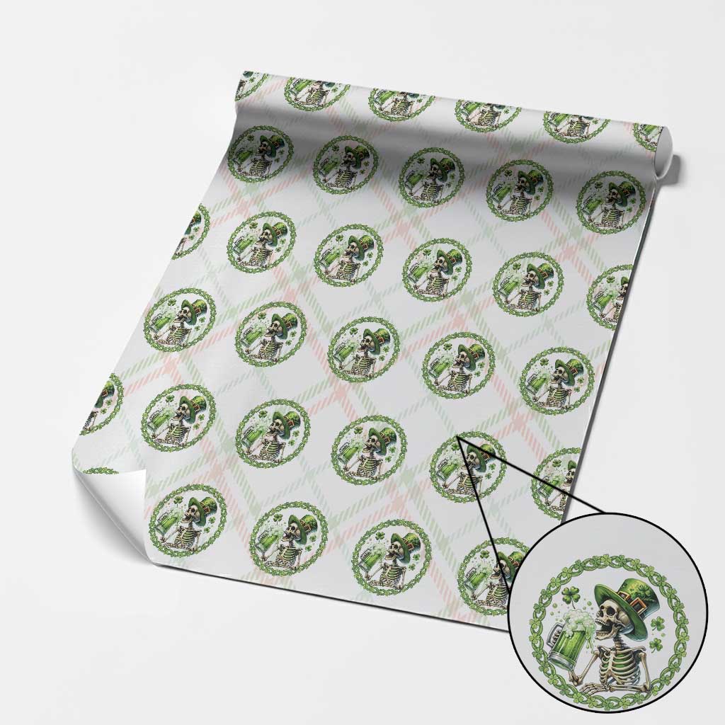 Lucky Irish Skeleton St Patricks Day Wrapping Paper Roll Beer Lover TS12 Christmas Plaid Print Your Wear