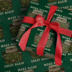 Make Algae Great Again Wrapping Paper Roll Funny Lincoln Memorial Reflecting Pool TS11 Green Print Your Wear