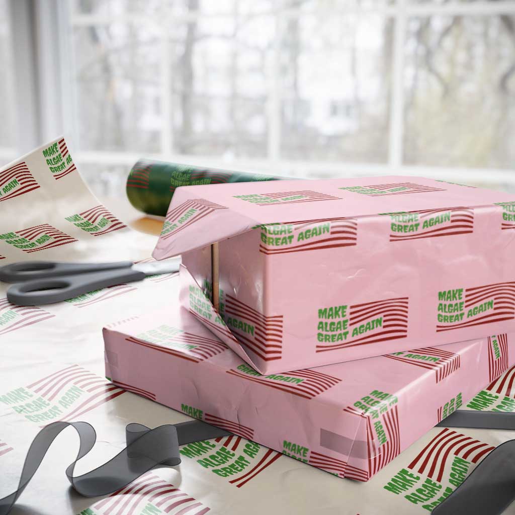 Make Algae Great Again Wrapping Paper Roll Funny Political Satire American Flag Meme TS14 Light Pink Print Your Wear