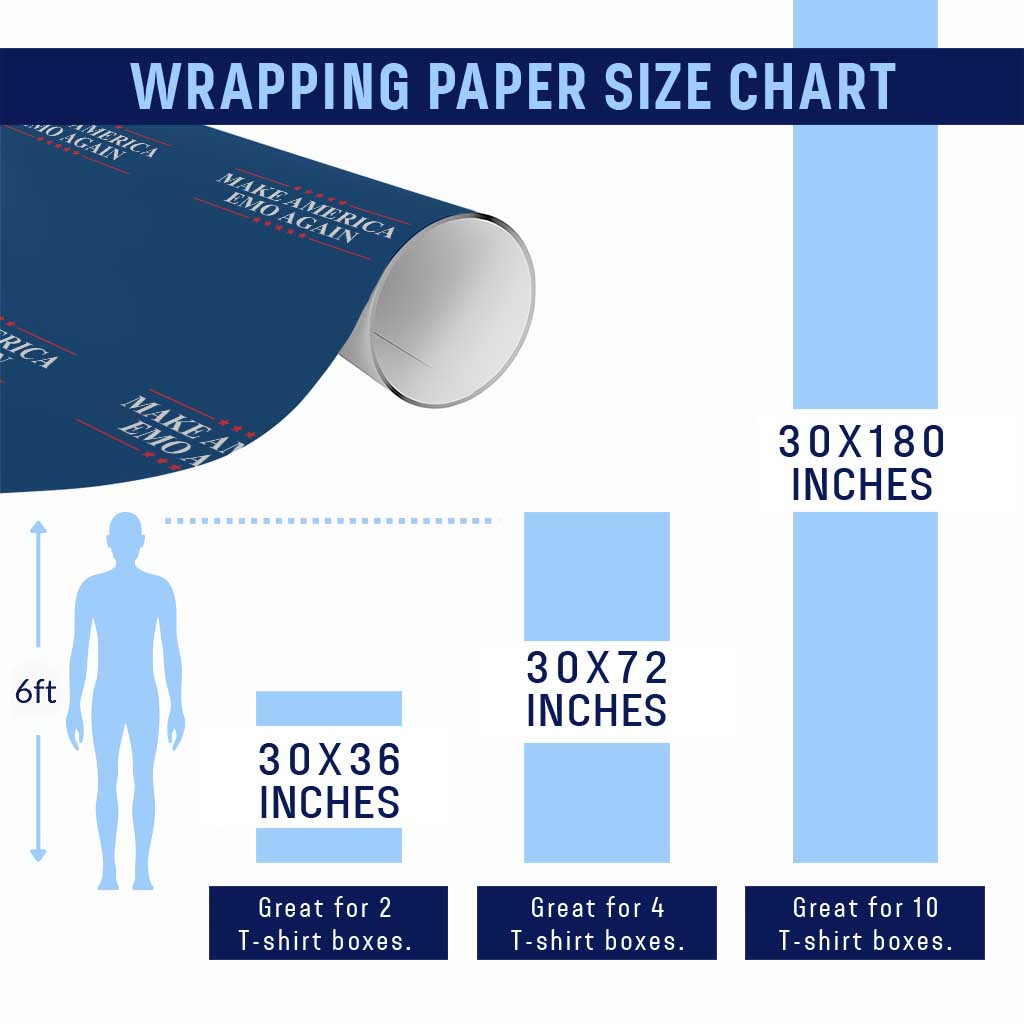 Make America Emo Again Wrapping Paper Roll Funny Goth Gothic US TS10 Print Your Wear