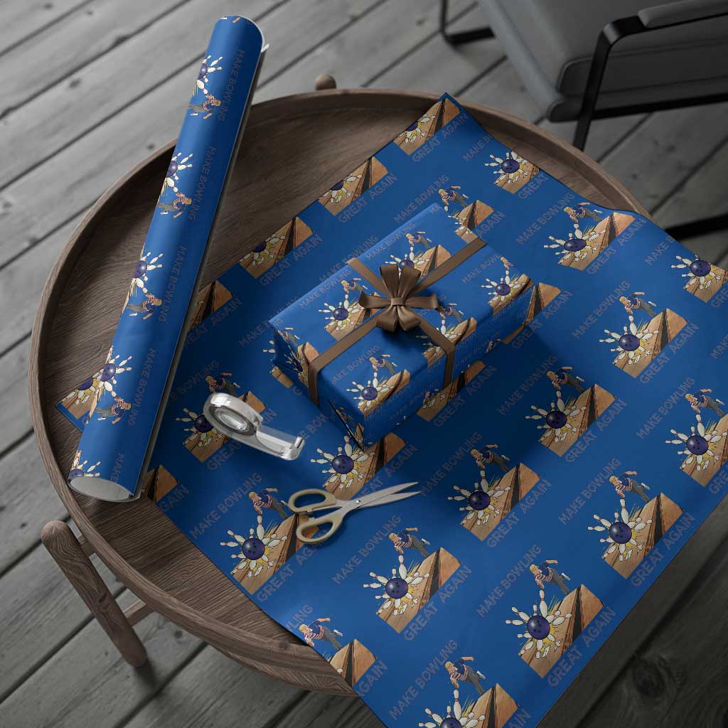 Make Bowling Great Again Wrapping Paper Roll Funny Bowler Gift TS12 Blue Print Your Wear