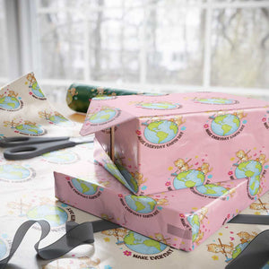Make Everyday Earth Day Wrapping Paper Roll Funny Cat Lover Gift TS12 Light Pink Print Your Wear